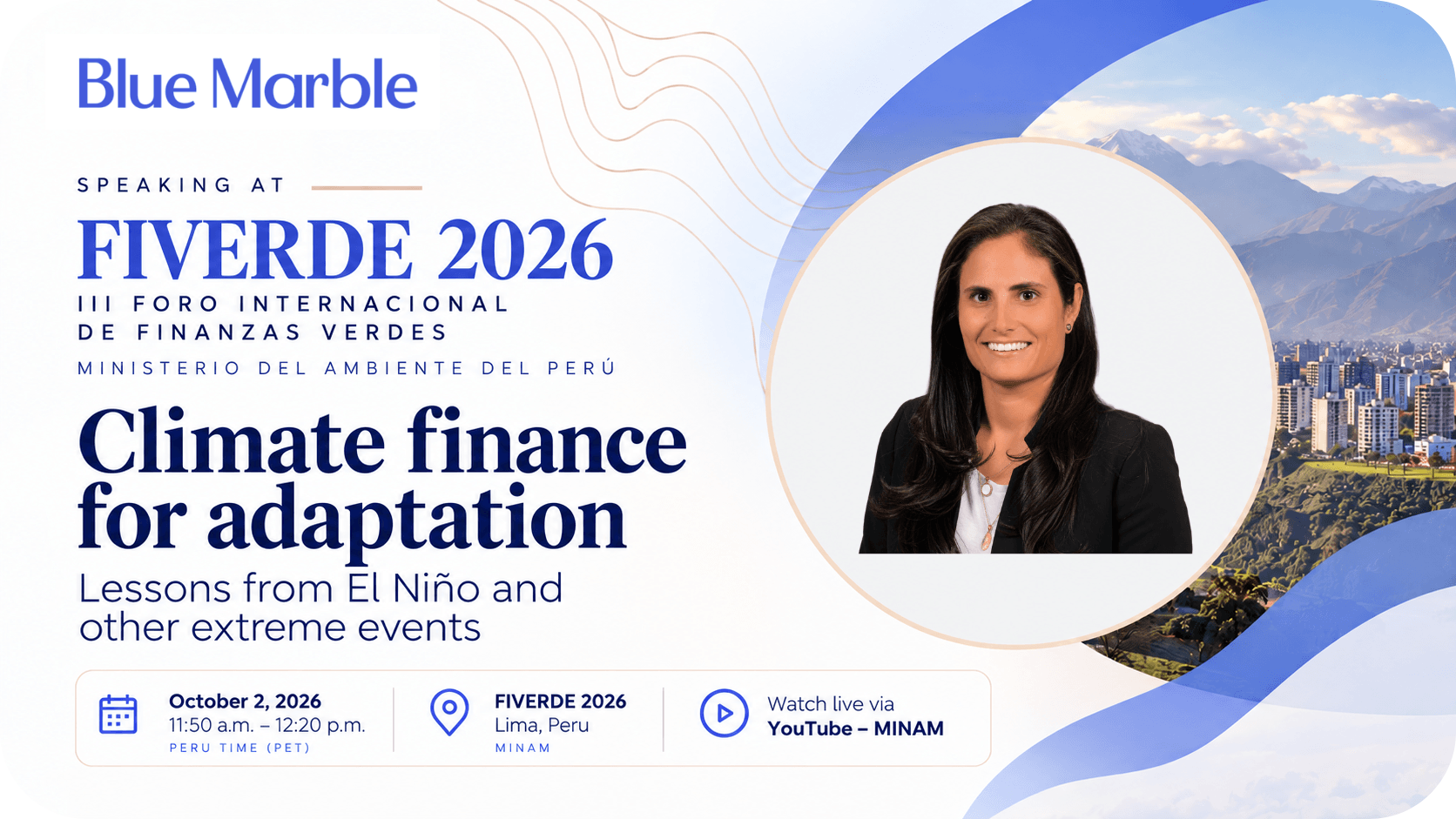 Ana María Gallón Soto discussing climate finance and El Niño resilience at FIVERDE 2026